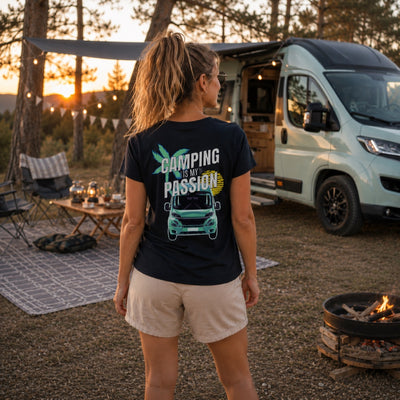 Camping Passion - Damen Camping T-Shirt