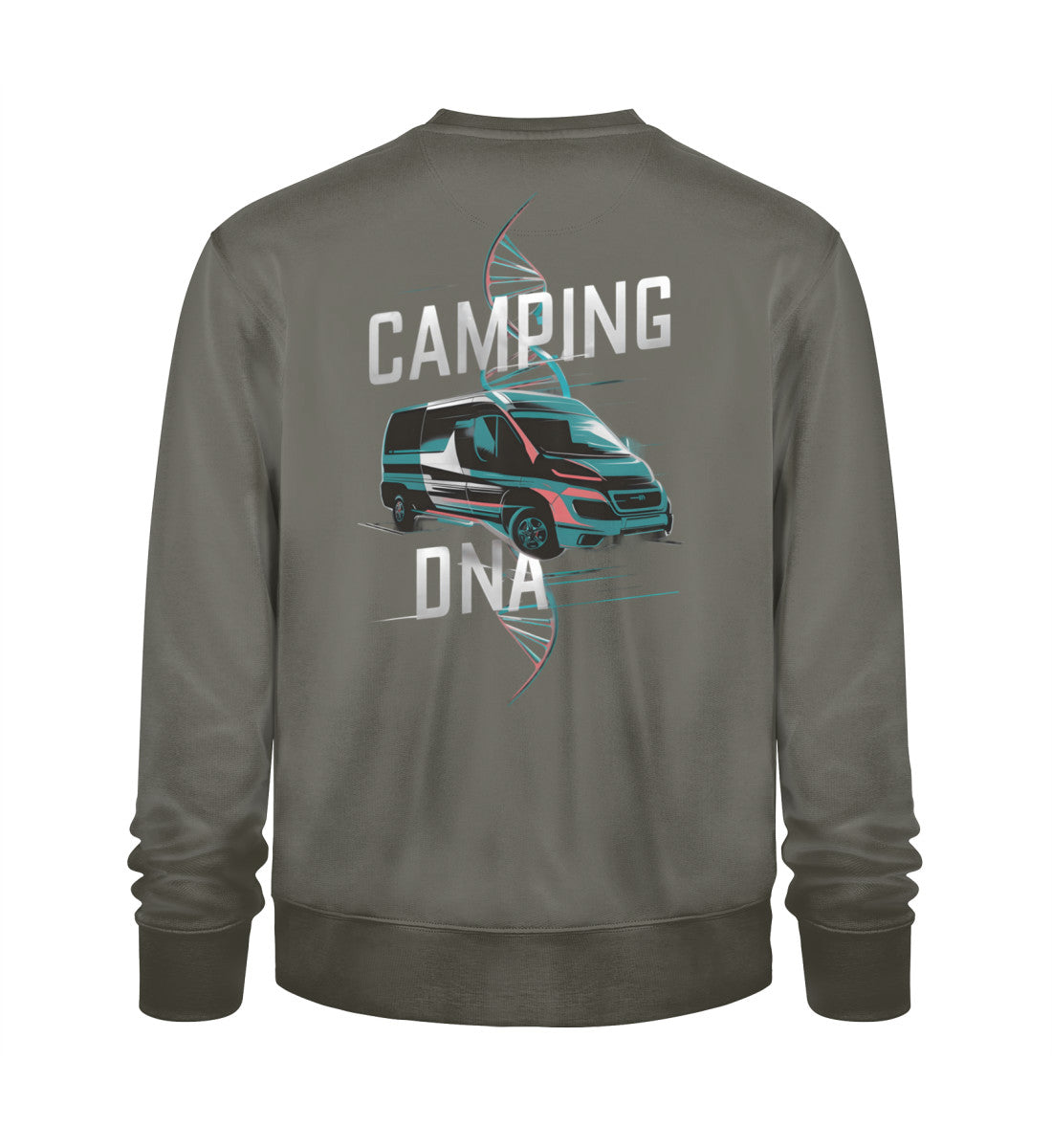 Vanlife Camping DNA - Herren Organic Sweatshirt - LazyDonkeyDesign 