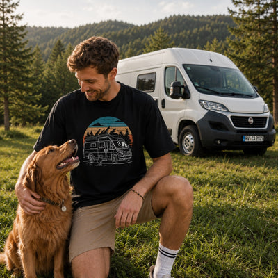 Vanlife mit Hund - Herren Camping T-Shirt