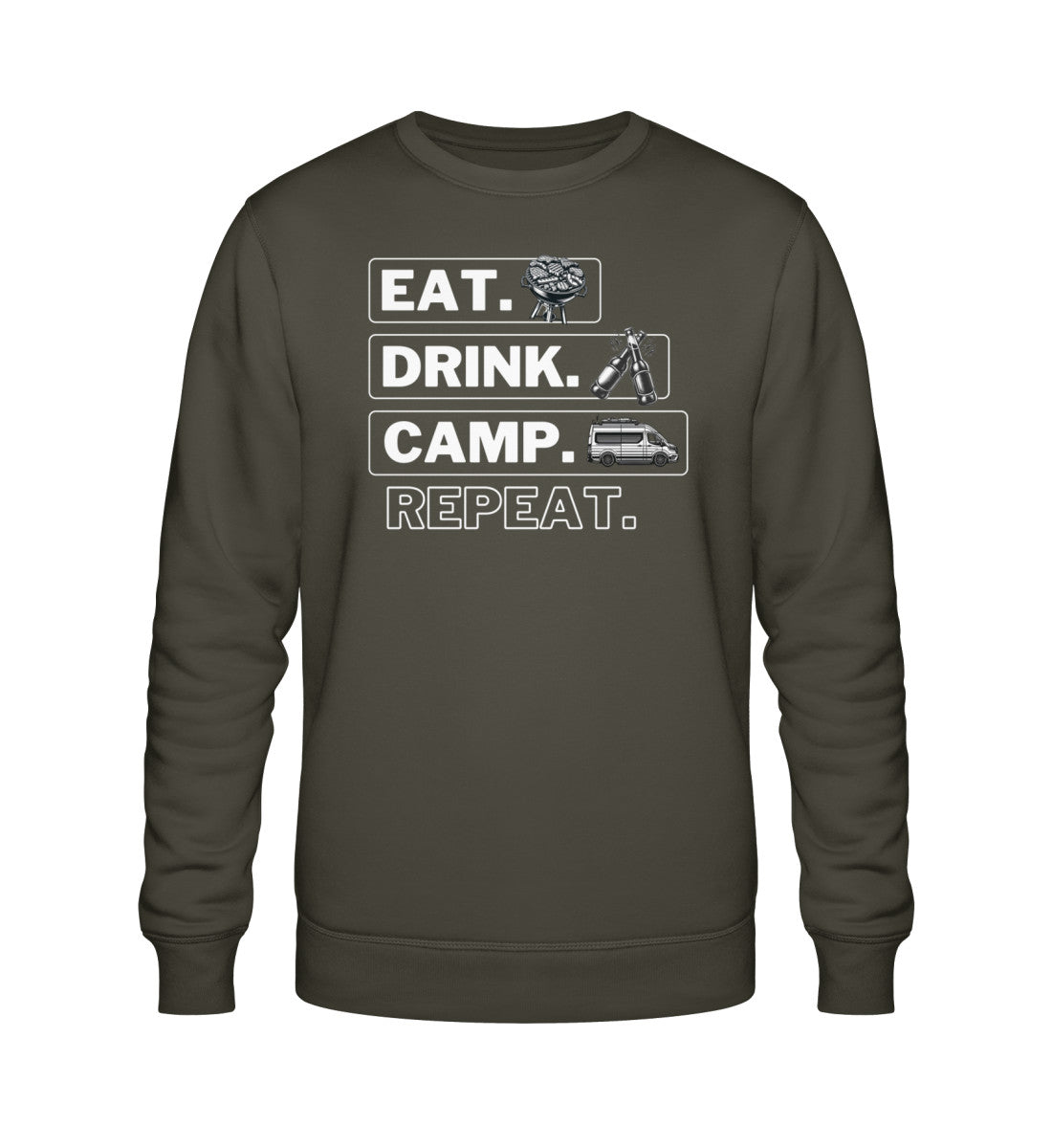 Camping Kreislauf - Herren Organic Sweatshirt  - Vanlife - LazyDonkeyDesign 