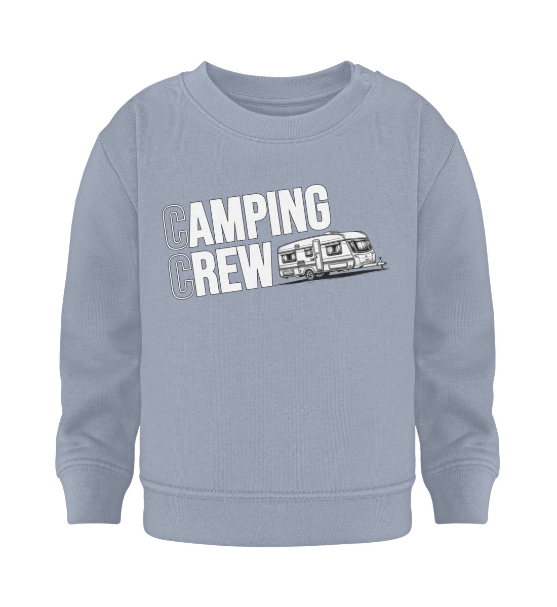Wohnwagen Camping Crew - Baby Organic Sweatshirt - LazyDonkeyDesign 