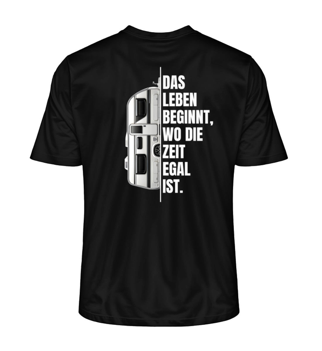 Camping ist Zeitlos - Herren Organic Shirt - Wohnwagen - Rückenmotiv - LazyDonkeyDesign 