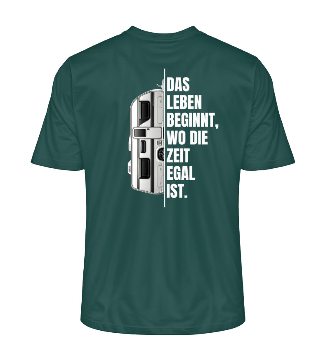 Camping ist Zeitlos - Herren Organic Shirt - Wohnwagen - Rückenmotiv - LazyDonkeyDesign 