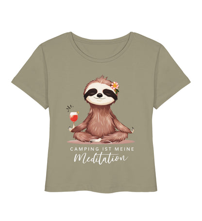 Camping ist Meditation - Damen Organic T-Shirt - LazyDonkeyDesign 
