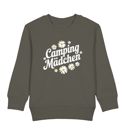 Camping Mädchen - Kinder Organic Sweatshirt - LazyDonkeyDesign 