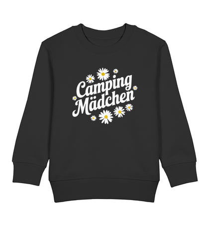 Camping Mädchen - Kinder Organic Sweatshirt - LazyDonkeyDesign 