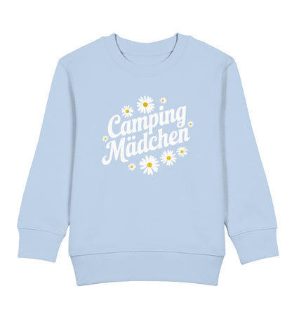 Camping Mädchen - Kinder Organic Sweatshirt - LazyDonkeyDesign 