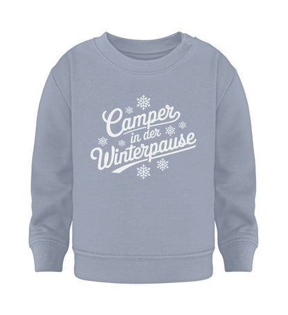 Camper im Winter - Baby Organic Sweatshirt - LazyDonkeyDesign 