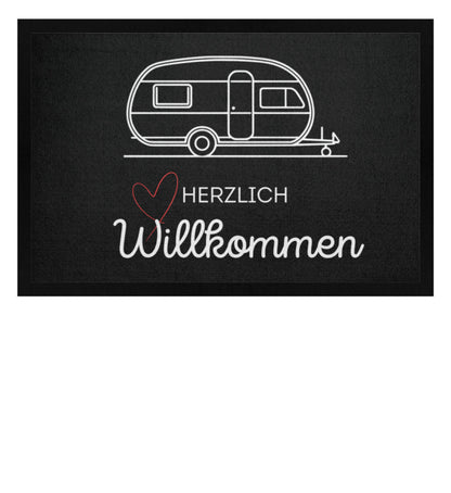 Herzlich Willkommen Wohnwagen - Camping Fußmatte - LazyDonkeyDesign 