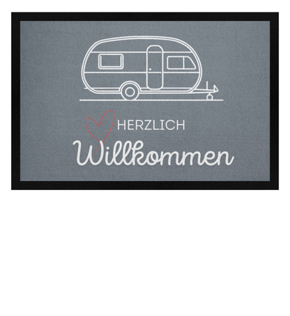 Herzlich Willkommen Wohnwagen - Camping Fußmatte - LazyDonkeyDesign 