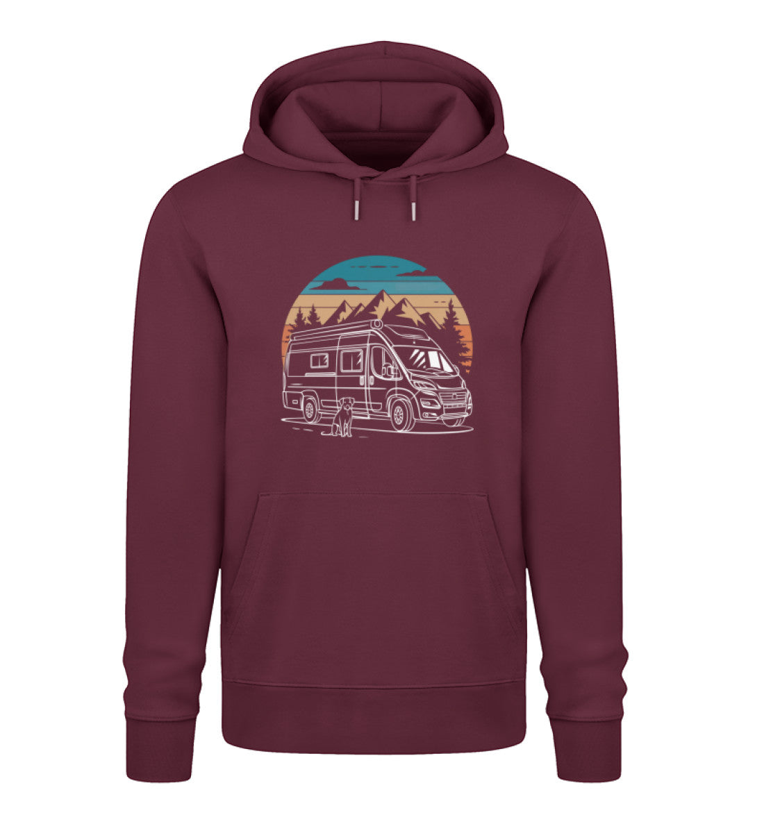 Vanlife mit Hund - Herren Organic Hoodie - LazyDonkeyDesign 