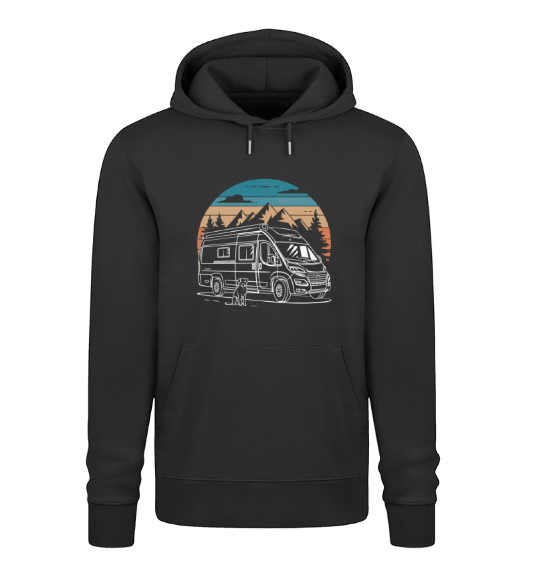 Vanlife mit Hund - Herren Organic Hoodie - LazyDonkeyDesign 