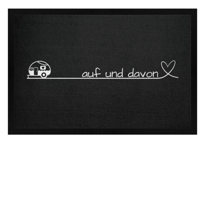Auf und Davon - Wohnwagen - Camping Fußmatte - LazyDonkeyDesign 
