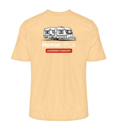 Wohnwagen Homeoffice - Herren Organic Shirt - Rückendruck - LazyDonkeyDesign 