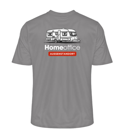 Wohnwagen Homeoffice - Herren Organic Shirt - Rückendruck - LazyDonkeyDesign 