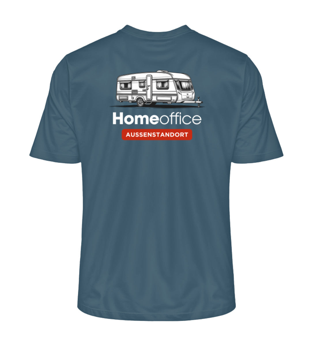 Wohnwagen Homeoffice - Herren Organic Shirt - Rückendruck - LazyDonkeyDesign 