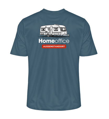 Wohnwagen Homeoffice - Herren Organic Shirt - Rückendruck - LazyDonkeyDesign 