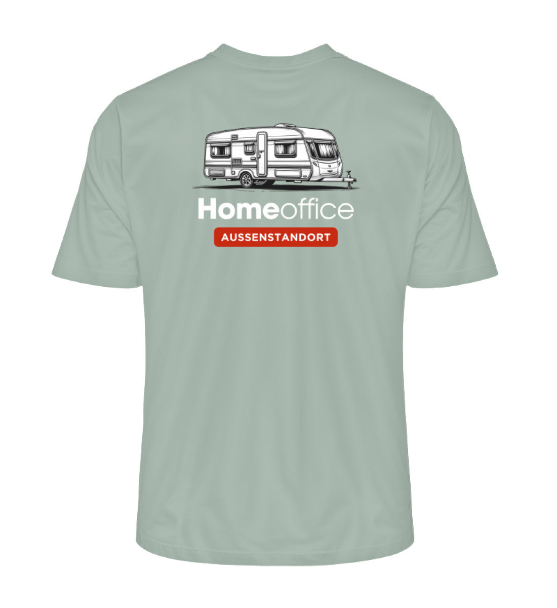 Wohnwagen Homeoffice - Herren Organic Shirt - Rückendruck - LazyDonkeyDesign 