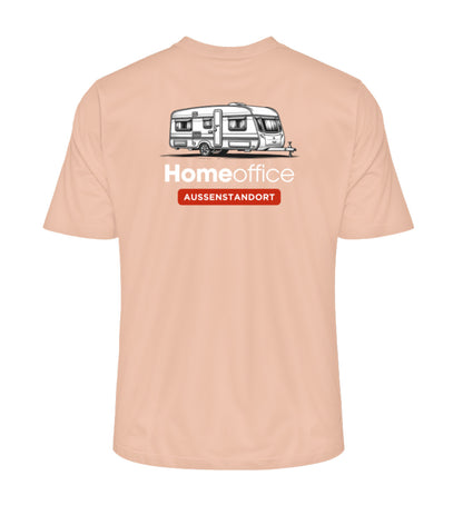 Wohnwagen Homeoffice - Herren Organic Shirt - Rückendruck - LazyDonkeyDesign 