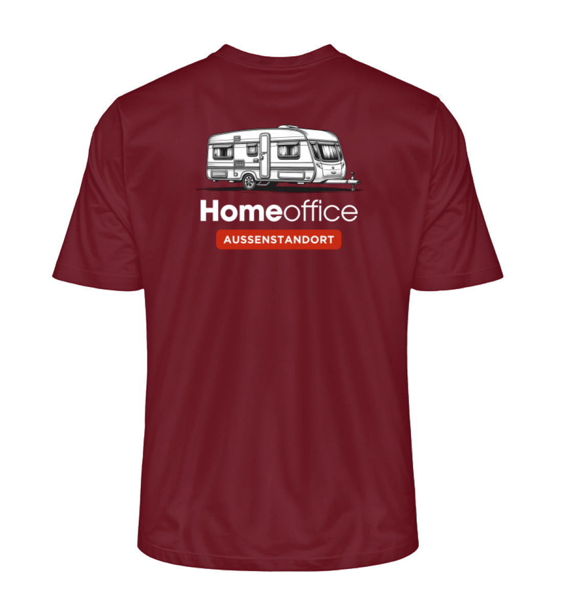 Wohnwagen Homeoffice - Herren Organic Shirt - Rückendruck - LazyDonkeyDesign 