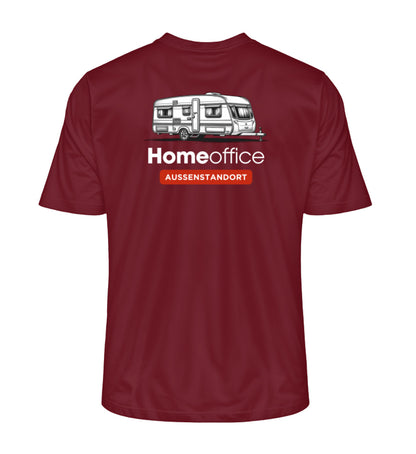 Wohnwagen Homeoffice - Herren Organic Shirt - Rückendruck - LazyDonkeyDesign 