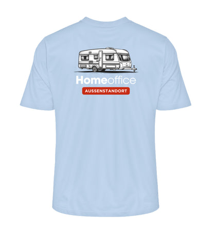 Wohnwagen Homeoffice - Herren Organic Shirt - Rückendruck - LazyDonkeyDesign 