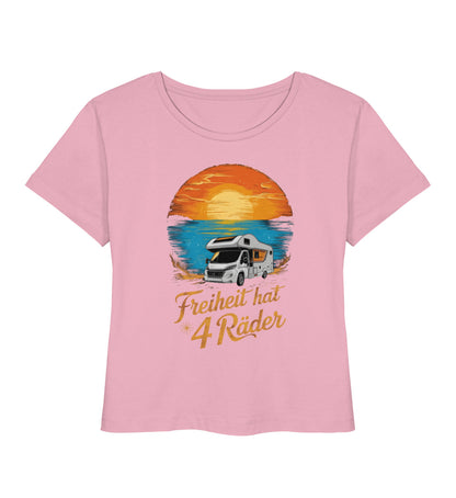 Freiheit hat 4 Räder - Damen Camping T-Shirt - Wohnmobil