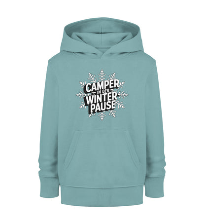 Camper in Winterpause - Kinder Organic Hoodie - LazyDonkeyDesign 