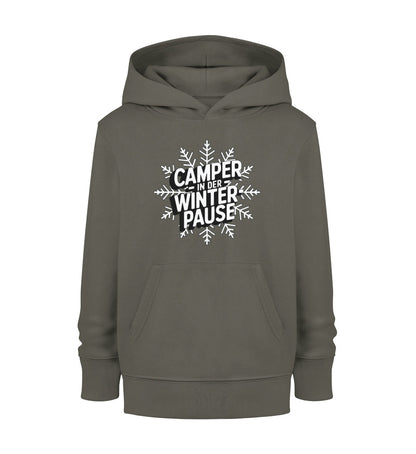 Camper in Winterpause - Kinder Organic Hoodie - LazyDonkeyDesign 