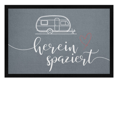 Hereinspaziert Wohnwagen - Camping Fußmattr - LazyDonkeyDesign 