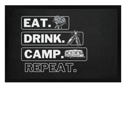 Eat Sleep Wohnwagen Repeat - Camping Fußmatte - LazyDonkeyDesign 