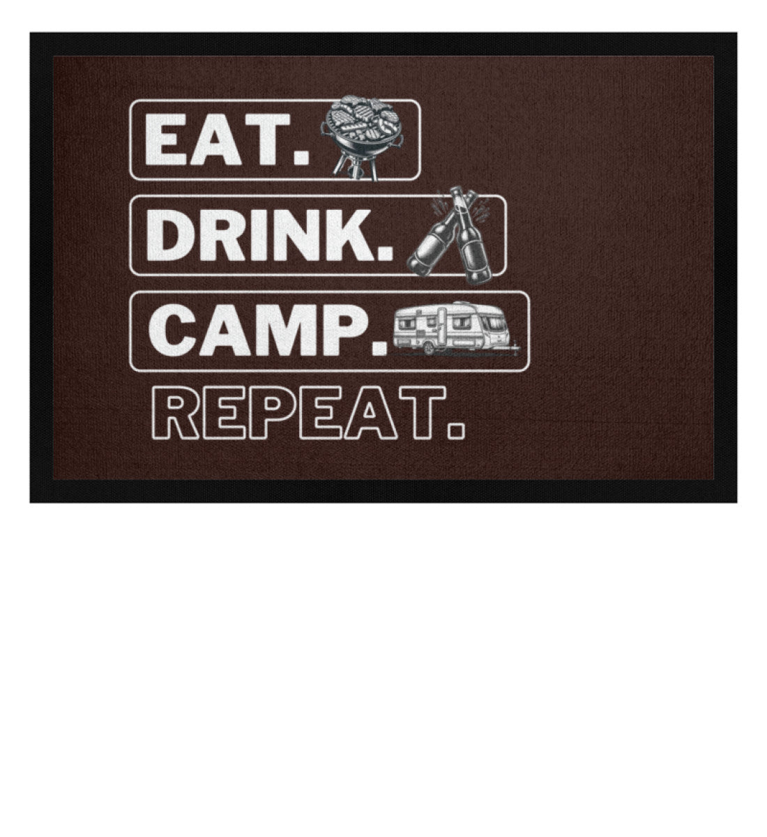 Eat Sleep Wohnwagen Repeat - Camping Fußmatte - LazyDonkeyDesign 