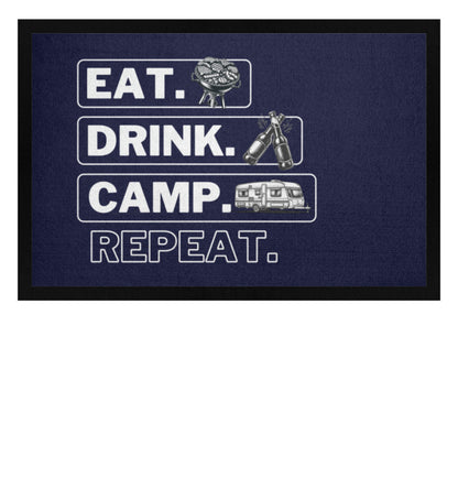 Eat Sleep Wohnwagen Repeat - Camping Fußmatte - LazyDonkeyDesign 