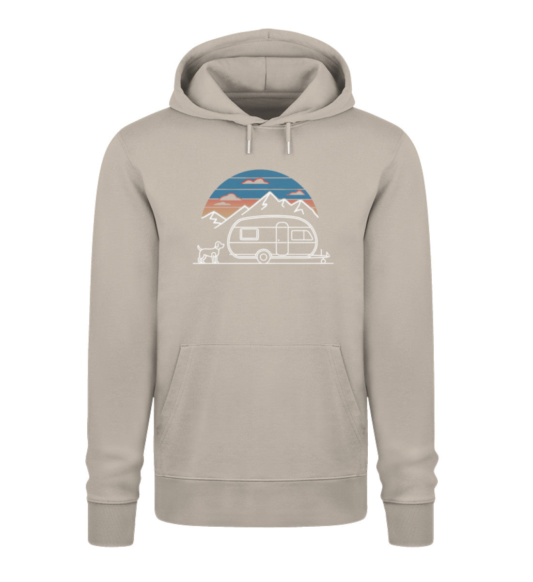 Wohnwagen mit Hund - Herren Organic Hoodie - LazyDonkeyDesign 
