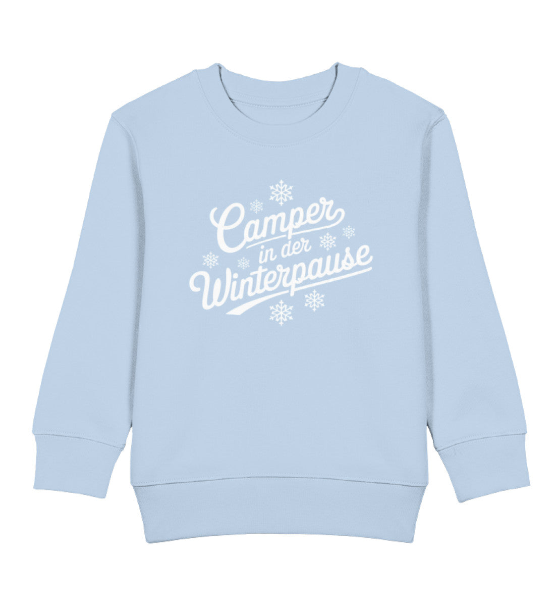 Camper im Winter - Kinder Organic Sweatshirt - LazyDonkeyDesign 