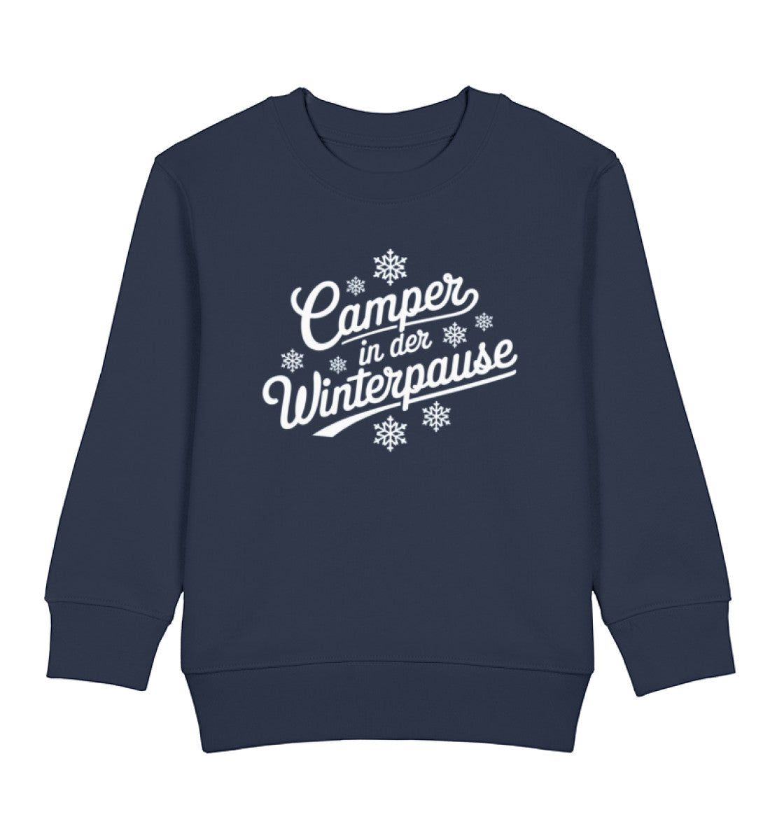 Camper im Winter - Kinder Organic Sweatshirt - LazyDonkeyDesign 