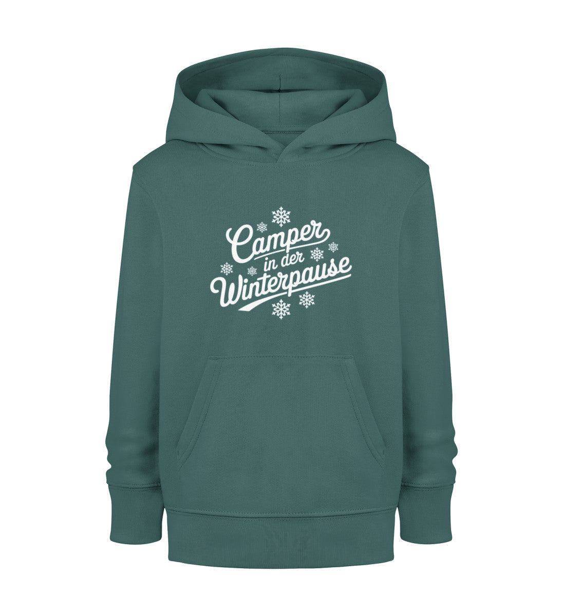 Camper im Winter - Kinder Organic Hoodie - LazyDonkeyDesign 