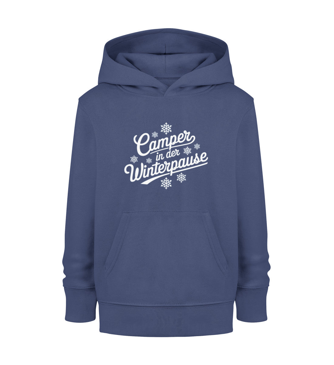 Camper im Winter - Kinder Organic Hoodie - LazyDonkeyDesign 
