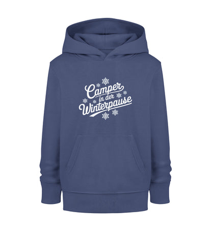 Camper im Winter - Kinder Organic Hoodie - LazyDonkeyDesign 