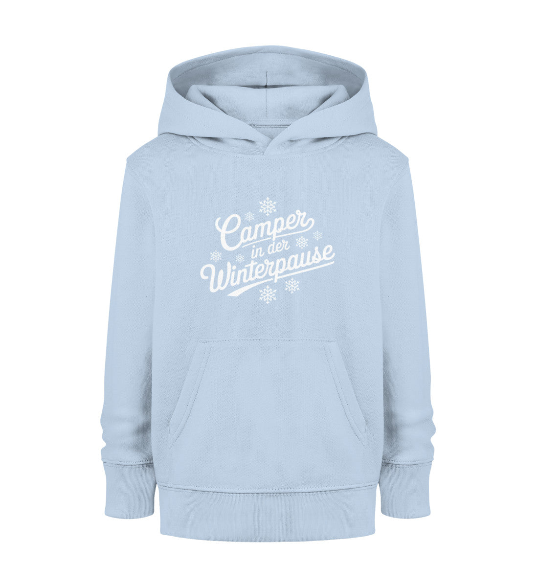 Camper im Winter - Kinder Organic Hoodie - LazyDonkeyDesign 