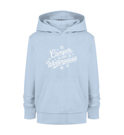 Camper im Winter - Kinder Organic Hoodie - LazyDonkeyDesign 