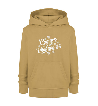Camper im Winter - Kinder Organic Hoodie - LazyDonkeyDesign 
