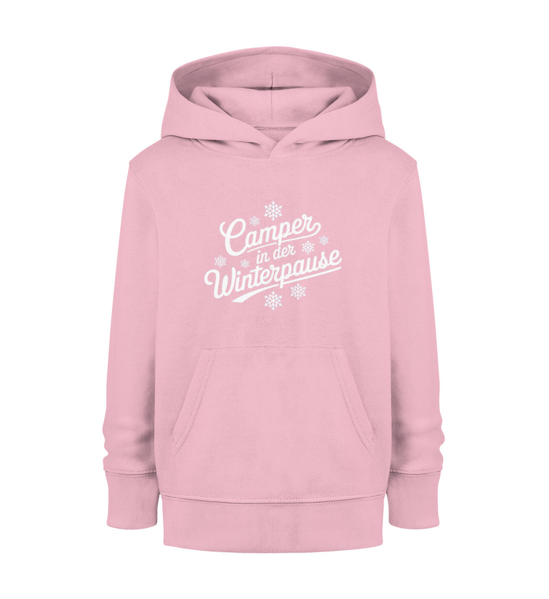Camper im Winter - Kinder Organic Hoodie - LazyDonkeyDesign 