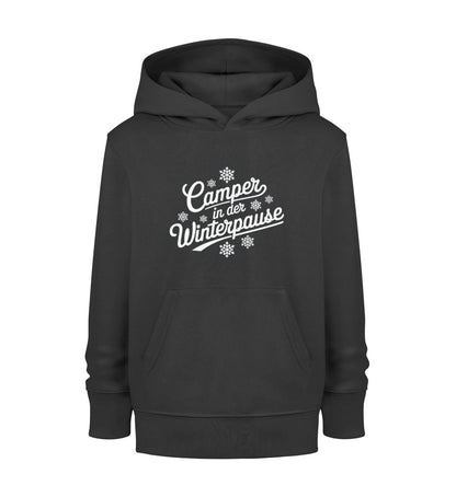 Camper im Winter - Kinder Organic Hoodie - LazyDonkeyDesign 