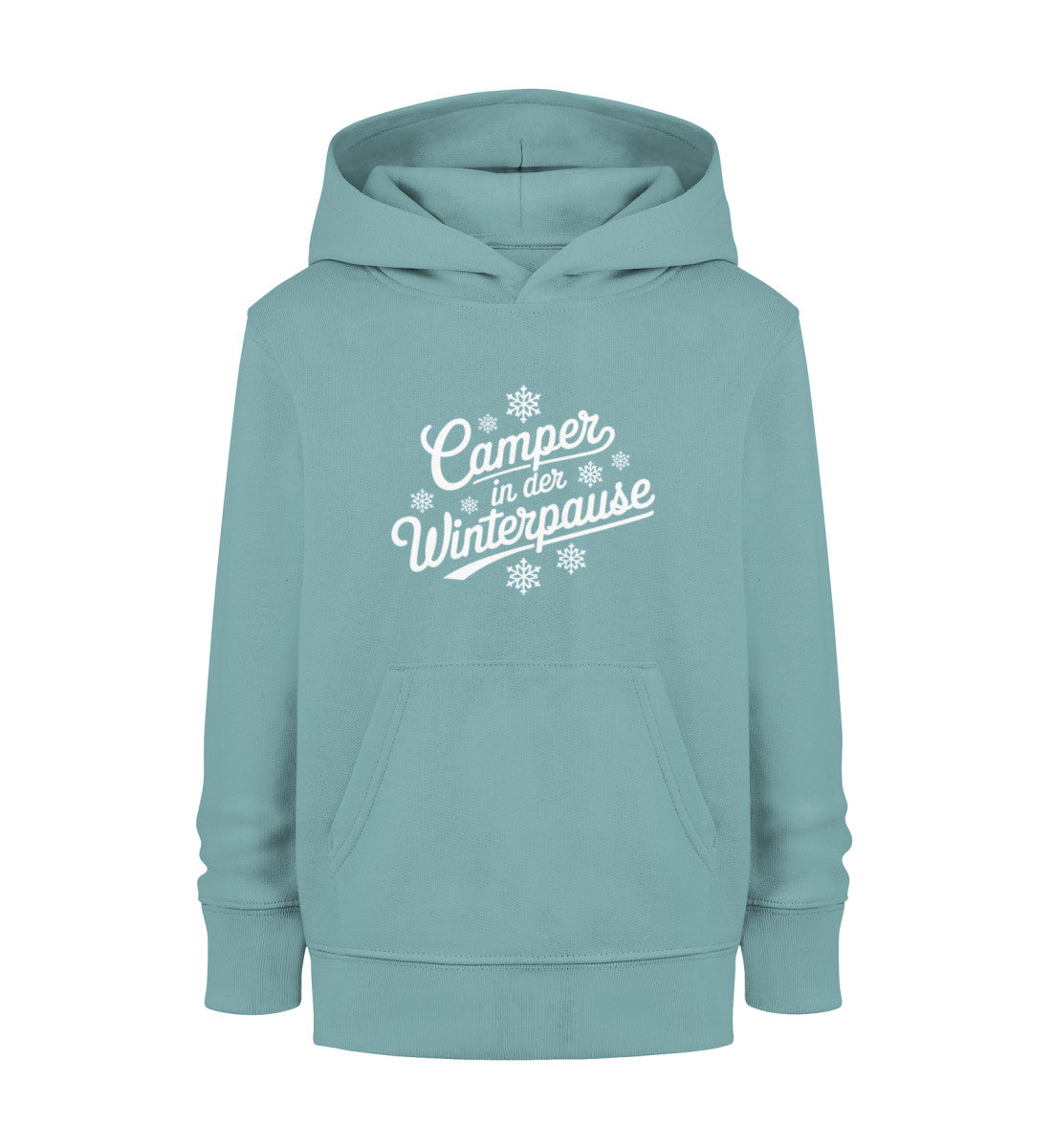 Camper im Winter - Kinder Organic Hoodie - LazyDonkeyDesign 