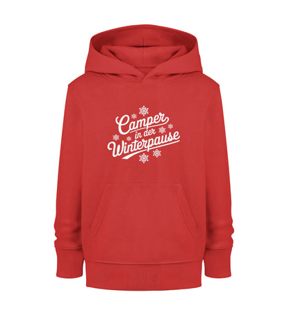 Camper im Winter - Kinder Organic Hoodie - LazyDonkeyDesign 
