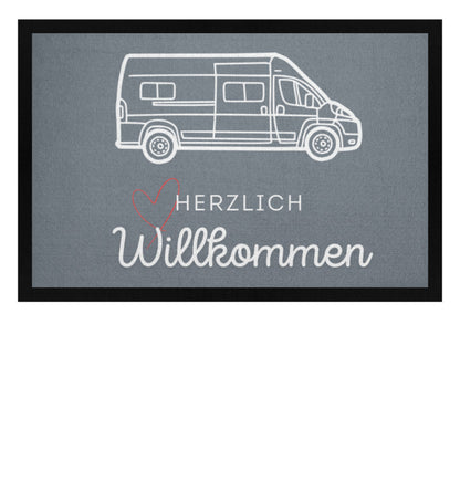 Herzlich Willkommen Van - Camping Fußmatte - LazyDonkeyDesign 