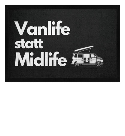 Vanlife statt Midlife - Bulli - Camping Fußmatte - LazyDonkeyDesign 