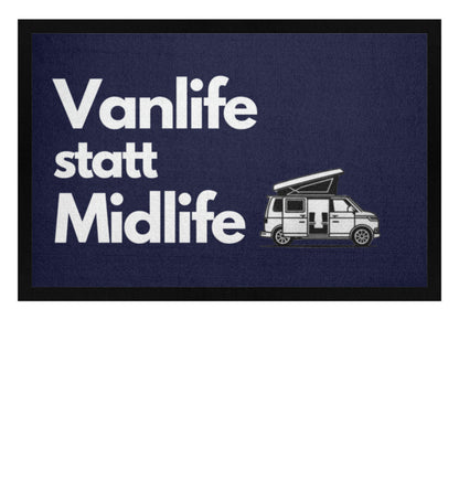 Vanlife statt Midlife - Bulli - Camping Fußmatte - LazyDonkeyDesign 