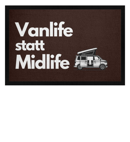 Vanlife statt Midlife - Bulli - Camping Fußmatte - LazyDonkeyDesign 